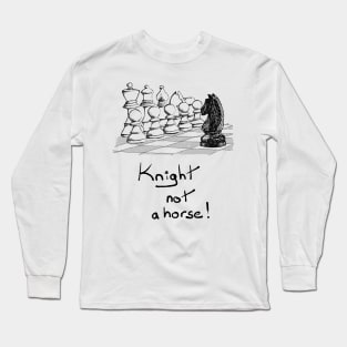 Hand drawn chess - knight Long Sleeve T-Shirt